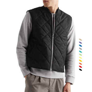 Gilet bouffant en laine sans manches personnalisé veste coupe-vent matelassée pour l'hiver gilet de bombardier style décontracté uni - Product Image 4