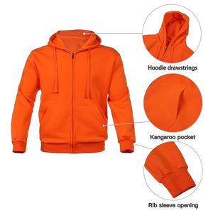 Chándal Cargo de dos piezas cortavientos para hombre, ropa de calle con logotipo personalizado, chándal de invierno Unisex con cremallera de Color naranja - Product Image 3