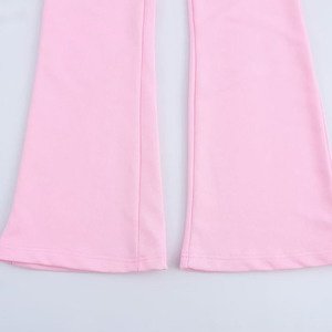 Women's 2025 Summer Vintage High <b>Waist</b> Flare Pants New Fashion Solid Pattern Casual <b>Trousers</b> <b>Elastic</b> <b>Waist</b> Closure for Mujer - Product Image 5