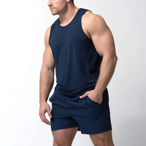 โลโก้ที่กําหนดเองโพลีเอสเตอร์กีฬา dry fit ยิมธรรมดาวิ่งท็อปส์เพาะกายกล้ามเนื้อ stringer ฟิตเนสยิมเสื้อกล้ามบุรุษ - Product Image 1