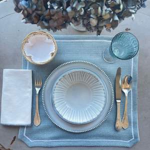 <b>Rustic</b> linen <b>table</b> placemat embroidered work <b>farmhouse</b> kitchen decor piece enhancing charm of <b>dining</b> experience - Product Image 5