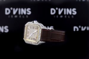 Montre mécanique de luxe pour hommes au meilleur prix au poignet Hip Hop naturel VVS clarté diamant clouté entièrement glacé cadran blanc - Product Image 3