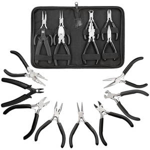 Jewelry Making <b>Pliers</b> <b>Set</b> Steel Hand Tool Kit with Zipper Case for Ring Bracelet Necklace Repair - Product Image 1