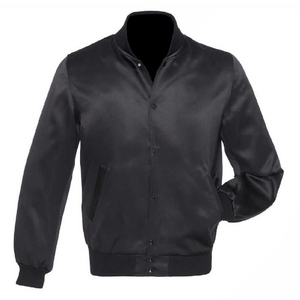 Chaqueta universitaria de satén vintage personalizada para hombre, ropa de calle a la moda con patrón bordado, chaqueta bomber con estampado de sublimación - Product Image 1