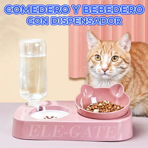 Eleganti Distributori Automatici di Cibo e Acqua per Animali Domestici in Acciaio Inox e Plastica con Erogatore d'Acqua - Product Image 6