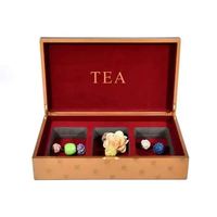 Coffret de rangement pour thé en bois rectangulaire fait main de luxe avec organisateur de sachets de thé de Mc Packaging