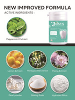 3 días DIY Natural Herbal Mineral Mint Active Black Charcoal Diente Blanqueamiento en polvo