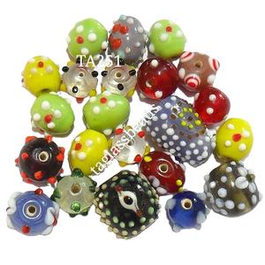 ลูกปัดแก้วหลากสีหลวม Lampwork แฟนซี - Product Image 1