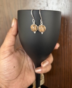 Pendientes de Plata de Ley 925 con Piedra de Jaspe de Diseño Pequeño, Forma Redonda, Regalo Elegante para Mujer - Product Image 2