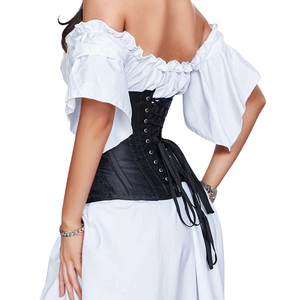 <b>Black</b> <b>Vinyl</b> Waist Cincher Corset <b>Dress</b> Women Fashion Shaping Lingerie With Stretch Skirt Design - Product Image 6