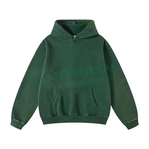 High Quality <b>500</b> <b>GSM</b> Fleece Warm Custom Printed Embroidery Washed 100% Cotton Pullover <b>Hoodies</b> Quick Dry Breathable Unisex - Product Image 1