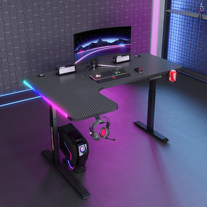 Cho <span class=keywords><strong>tribesigns</strong></span> có thể điều chỉnh chiều cao chơi game bàn bền hình chữ <span class=keywords><strong>L</strong></span> kim loại máy tính bàn với ổ cắm điện & LED Strips - Product Image 1