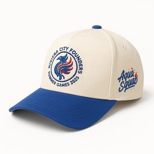 Sombrero de 5 paneles con logotipo bordado personalizado de alta calidad ODM OEM gorra de béisbol de hombre de algodón para deportes al aire libre estructurada en dos tonos al por mayor - Product Image 1