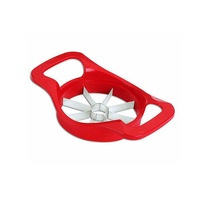 Coupe-pommes manuel avec poignée en plastique rouge, 8 lames en acier inoxydable, antiadhésif, durable, facile à nettoyer, trancheuse à fruits, outil pour retirer le noyau des fruits