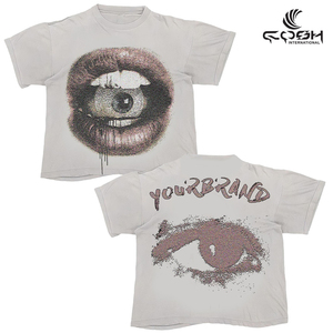 Concevez vos propres t-shirts vierges avec un écran d'impression personnalisé DTF DTG Puff Distressed Chenille Embroidery Acid Wash T Shirt à vendre - Product Image 4
