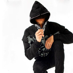 Survêtements d'hiver pour hommes respirants, écologiques, confortables, à capuche, avec strass, 100% coton, légers, vêtements de course, prix de gros - Product Image 3