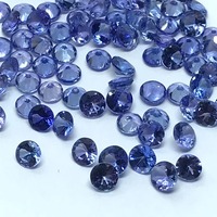 Tanzanite naturelle de qualité supérieure 5x5mm, bleu brillant, taille brillante, pierre précieuse en vrac pour la fabrication de bijoux, certifiée par un tiers
