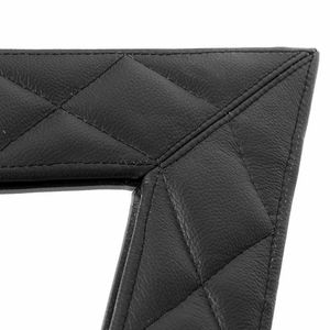 <b>Triangle</b> Black Leather <b>Mirror</b> with Glass Surface - Product Image 3