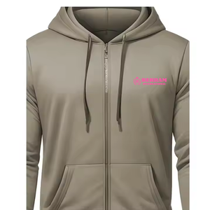 Sudadera con Capucha Personalizada con Logotipo Frontal, 100% Algodón, Felpa Francesa, Cierre de Cremallera, Hombros Caídos, Corte Regular, Secado Rápido, Transpirable, para Invierno - Product Image 5