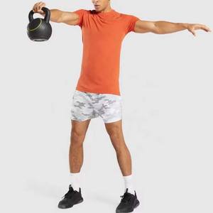 Fabrication personnalisée Tee Shirt en coton uni orange à manches courtes décontracté haute qualité hommes T-Shirts respirant Gym Fitness - Product Image 4