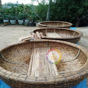 High Quality 100% Natural Bamboo Coracle <b>Fishing</b> Boat Mini Round Bamboo Boat Drifting Directly Vietnam Wicker Crafts Product - Product Image 2
