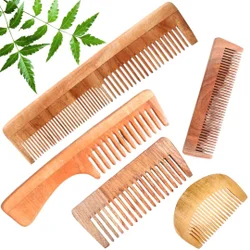 Sushanta Naturals Peigne en bois de neem biologique de qualité supérieure à la main Conception à dents larges Cheveux naturels Soulagement de la santé Chute de cheveux Cheveux secs du cuir chevelu - Product Image 3