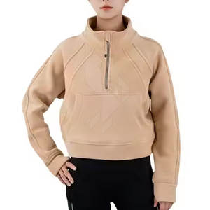 2025 dames quart-fermeture éclair respirant vêtements de sport en plein air pull hiver sweat avant Logo femmes sweats à capuche sweats - Product Image 1