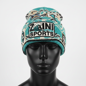 Gorro de Punto Jacquard Premium para Mujer, Tejido Acrílico Suave, Multicolor, Gorro de Invierno, Logotipo Bordado Personalizado, Gorro Jacquard - Product Image 6