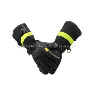 Guantes de rescate resistentes al fuego de cuero de larga duración a prueba de altas temperaturas lucha contra incendios protección aislante para brazos y manos - Product Image 1