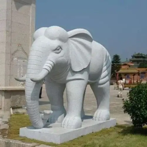 ซื้ออินเดียตกแต่งบ้านช้างหินอ่อนรูปปั้นสัตว์ Handcrafted มือวาดรูปปั้นช้างแกะสลักหุ่น