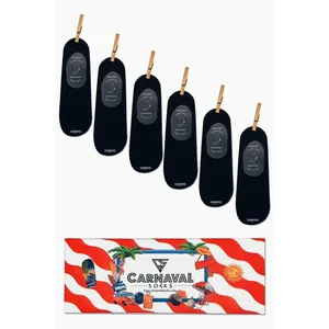 Paquete de 6 Calcetines Planos de Ballet Negros, Finos, Ligeros, Tejidos, Antideslizantes, con Lazos de Silicona, Suaves y Transpirables para Uso Diario, Talla Única - Product Image 2