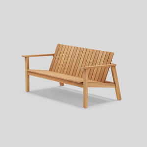 Chaise de jardin d'extérieur, dimensions 150x90x73 cm, en teck vieilli, au design moderne - Product Image 5