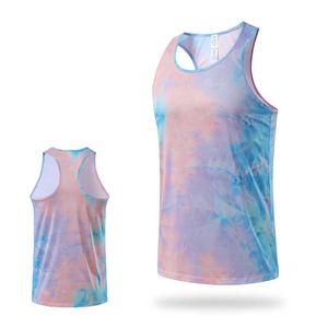Gilet d'entraînement polyvalent respirant tie-dye pour hommes, séchage rapide, fitness, gilet sans manches, tissage tricoté pour la musculation - Product Image 4