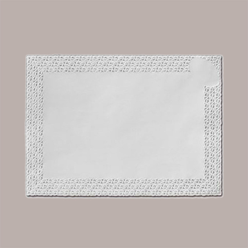 OTGFRF-100 Pack Rectangular Paper Doilies - White Lace Paper Doilies For Food - Disposable