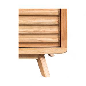 Mueble de TV moderno de grano de madera natural, soporte de TV flotante de madera de 160 cm con puertas corredizas y estantes para sala de estar o dormitorio - Product Image 6