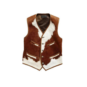 Gilet en cuir inspiré des cow-boys vintage pour tous les jours, coupe décontractée, sans manches, respirant, gilet en cuir - Product Image 3