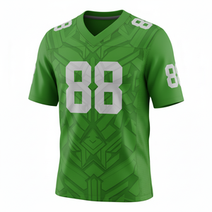 Ensemble de maillot et pantalon de football américain personnalisé 100% polyester respirant à manches courtes, grande taille, avec logo frontal - Product Image 2