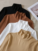 Pull d'hiver décontracté à manches longues en cachemire pour femmes Pull uni à col roulé de qualité supérieure pour femmes fabriqué en Inde