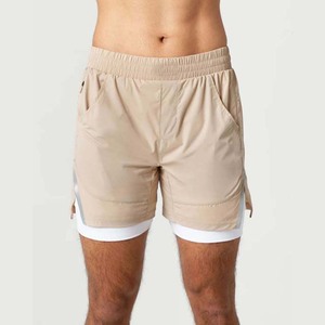 Short de basket-ball en coton de haute qualité, décontracté, pour homme, en polyester, double couche, unisexe, avec logo personnalisé, OEM, pour entraînement - Product Image 1