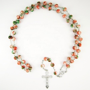 Nuovo Rosario Cattolico con Perline di Vetro, Collana Religiosa - Product Image 3