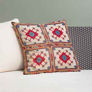 Bohemian Floral Printed Pillow - Turkish Vintage Design Woven <b>Cushion</b>,<b>Cover</b>+Insert - Product Image 2