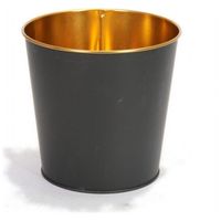 Seau à popcorn en métal noir Kontensan EF14923 2,6 L 175x170 mm pour décorations de fête