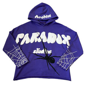 2025 sweats à capuche surdimensionnés en molleton de coton 100% sweats à capuche d'impression bouffante de logo personnalisé de meilleure qualité conception personnalisée à manches longues - Product Image 1