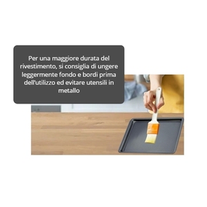 Juego de 2 Moldes Rectangulares Antiadherentes para Hornear de 38x25x3 cm con Bordes Bajos para Pizza, Focaccia, Postres Salados, Herramientas para Hornear y Repostería - Product Image 5