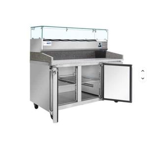 Équipement de réfrigération Kit-chen, station de préparation de pizzas avec plateau en granit de 59 pouces, support pour récipients à condiments en acier inoxydable, garantie de 3 ans - Product Image 3