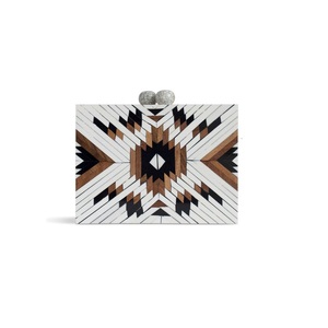 Bolso de Mano de Resina con Cadena de Diamantes, Decoración Moderna, Cierre Abierto con Cremallera, Estilo Nacional, Gran Venta para Bodas y Fiestas - Product Image 1