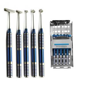 Kit de brossage doux pour instruments chirurgicaux, implants dentaires, flaps linguaux, ensemble de 5 pièces en acier inoxydable neuf SURGINEXA - Product Image 1