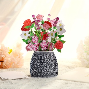 Papier Fleur Anniversaire Pop Up Cartes Élégant Bleu Et Blanc Porcelaine Floral 3D <span class=keywords><strong>Carte</strong></span> Message <span class=keywords><strong>Carte</strong></span> Et Enveloppe - Product Image 6