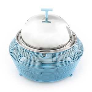 จานเสิร์ฟอาหารทำจากเหล็กรูปทรงกลมอุ่นอาหารสำหรับใช้ในบ้านและโรงแรม - Product Image 6