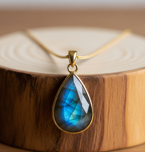 Top Grade 925 chaîne en argent Sterling bohème naturel Labradorite goutte pendentif guérison cristal mode pendentifs cadeau élégant - Product Image 3